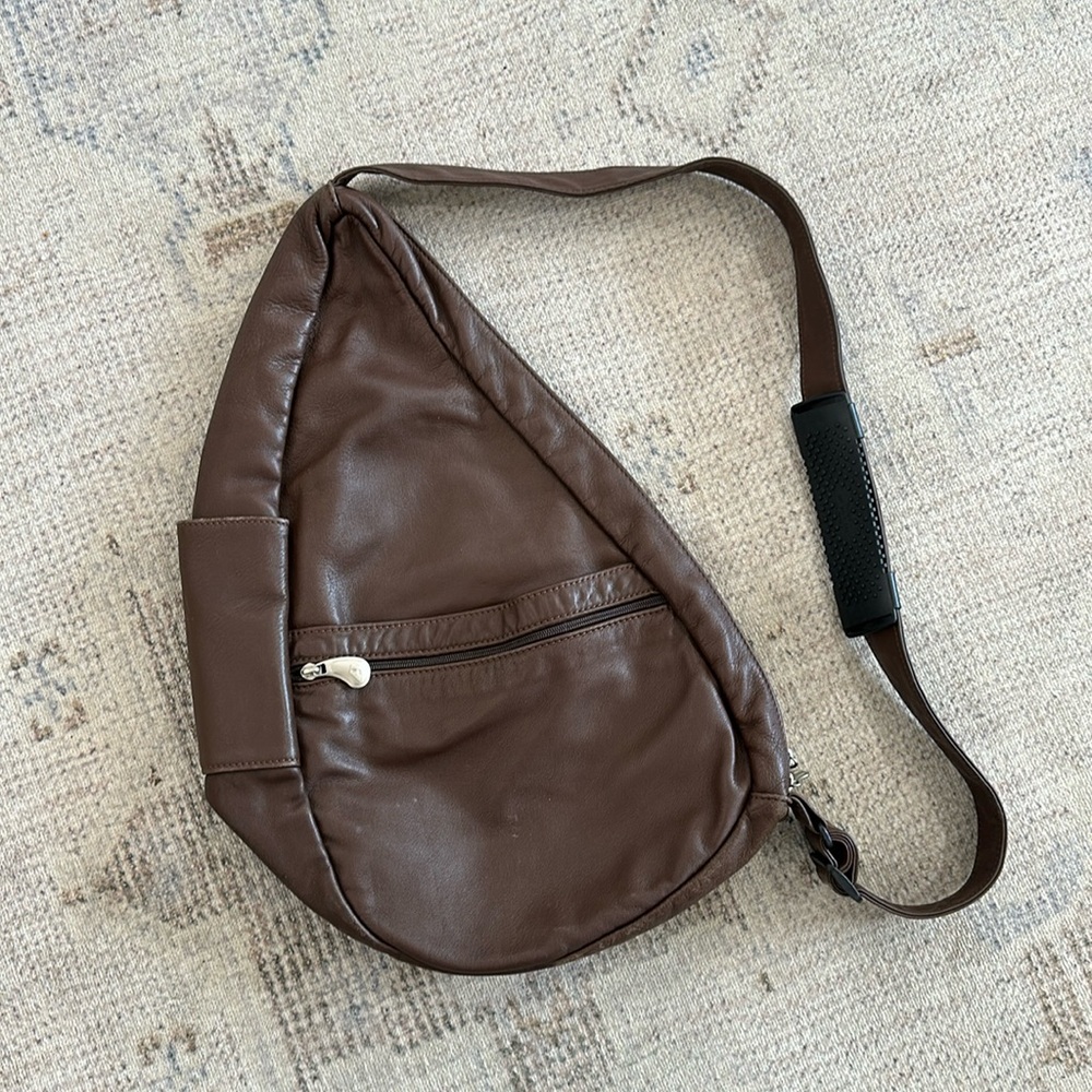 Ameribag Brown Leather Healthy Back Sling Bag